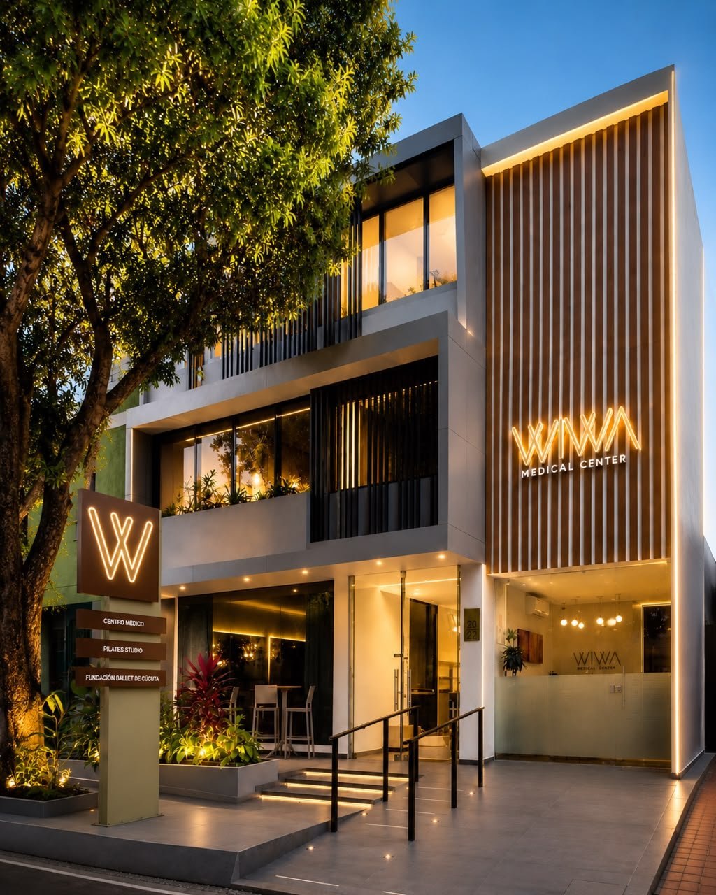 Fachada del edificio WIWA en la Av. 1E, barrio Blanco